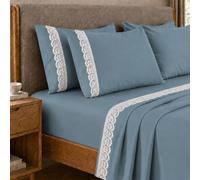 PETTI Artigiani Italiani - Set Lenzuola una Piazza e Mezza Percalle Cotone con Pizzo San Gallo Avion, Completo Letto 3 Pezzi, 100% Made in Italy