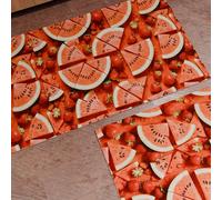 PETTI Artigiani Italiani - Tappeto Cucina Antiscivolo Lavabile, Passatoia Cucina, Tappeti Runner Cucina, 52x480 cm, Disegno Angurie, 100% Made in Italy