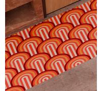 PETTI Artigiani Italiani - Tappeto Cucina Antiscivolo Lavabile, Tappeto Runner Cucina, Passatoia per Cucina, 52x80 cm, Disegno Geo Delta Rosso, 100% Made in Italy