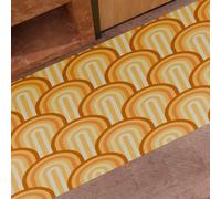 PETTI Artigiani Italiani - Tappeto Cucina Antiscivolo Lavabile, Tappeto Runner Cucina, Passatoia per Cucina, 52x180 cm, Disegno Geo Delta Giallo, 100% Made in Italy