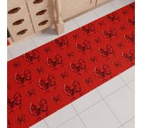 PETTI Artigiani Italiani - Tappeto Cucina Natalizio, Passatoia Cucina Natalizio, Tappeto Natalizio Cucina Antiscivolo e Lavabile, Tappeto per Natale 52x140 cm Fiocco Rosso, Made in italy