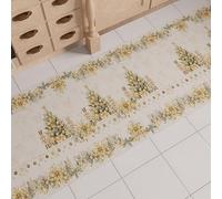 PETTI Artigiani Italiani - Tappeto Cucina Natalizio, Passatoia Cucina Natalizio, Antiscivolo e Lavabile, Tappeto per Natale 52x480 cm, Xmas Gold, Made in italy