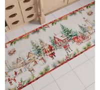 PETTI Artigiani Italiani - Tappeto Cucina Natalizio, Passatoia Cucina Natalizio, Antiscivolo e Lavabile, Tappeto per Natale 52x340 cm, Xmas Santas Land, Made in italy