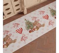 PETTI Artigiani Italiani - Tappeto Cucina Natalizio, Passatoia Cucina Natalizio, Tappeto Natalizio Cucina Antiscivolo e Lavabile, Tappeto per Natale 52x140 cm Orsetto, Made in italy