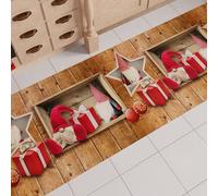 PETTI Artigiani Italiani - Tappeto Cucina Natalizio, Passatoia Cucina Natalizio, Tappeto Natalizio Cucina Antiscivolo e Lavabile, Tappeto per Natale 52x240 cm Elfo, Made in italy