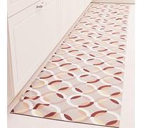 PETTI Artigiani Italiani - Tappeto Cucina Passatoia Cucina Antiscivolo e Lavabile 52x280 cm Disegno Cerchio Beige 100% Made in Italy