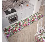 PETTI Artigiani Italiani - Tappeto Cucina Passatoia Cucina Antiscivolo e Lavabile 52x280 cm Disegno Fiori 100% Made in Italy