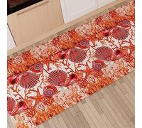 PETTI Artigiani Italiani - Tappeto Cucina Passatoia Cucina Antiscivolo e Lavabile 52x340 cm Disegno Corallo Rosso 100% Made in Italy