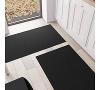 PETTI Artigiani Italiani - Tappeto Cucina, Passatoia Cucina, Tappeto Cucina Lavabile Antiscivolo, Tappeto Runner Cucina, Tappeto Tinta Unita 52x180 cm Nero, 100% Made in Italy
