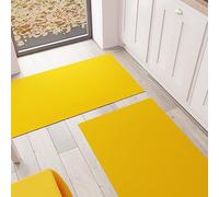 PETTI Artigiani Italiani - Tappeto Cucina, Passatoia Cucina, Tappeto Cucina Lavabile Antiscivolo, Tappeto Runner Cucina, Tappeto Tinta Unita 52x180 cm Giallo, 100% Made in Italy