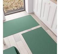 PETTI Artigiani Italiani - Tappeto Cucina, Passatoia Cucina, Tappeto Cucina Lavabile Antiscivolo, Tappeto Runner Cucina, Tappeto Tinta Unita 52x240 cm Verde, 100% Made in Italy