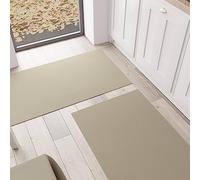 PETTI Artigiani Italiani - Tappeto Cucina, Passatoia Cucina, Tappeto Cucina Lavabile Antiscivolo, Tappeto Runner Cucina, Tappeto Tinta Unita 52x380 cm Tortora, 100% Made in Italy