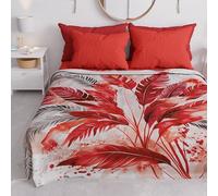 PETTI Artigiani Italiani - Copriletto Singolo Primavera Estate, Coperta Leggera Singola, Lenzuola Copri Letto, Palma Rosso, 100% Made in Italy