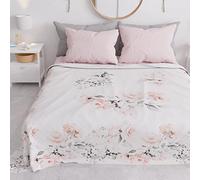 PETTI Artigiani Italiani - Copriletto Una Piazza e Mezza Primavera Estate, Coperta Leggera Una Piazza e Mezza, Lenzuola Copriletto, Floreale 17 100% Made in Italy