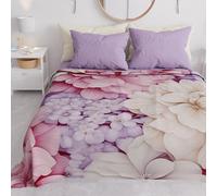 PETTI Artigiani Italiani - Copriletto Una Piazza e Mezza Primavera Estate, Coperta Leggera Una Piazza e Mezza, Lenzuola Copriletto, Ortensia 100% Made in Italy