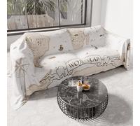 PETTI Artigiani Italiani - Telo Arredo Copridivano Copritutto in Microfibra 220x270 cm, Fantasia Mappa Del Mondo 01 | Multiuso per Divani, Copriletto e Copritavolo | Telo Protettivo Lavabile