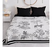 PETTI Artigiani Italiani - Copriletto Matrimoniale Primavera Estate, Coperta Leggera Matrimoniale, Lenzuola Copriletto, Animalier 02 100% Made in Italy