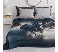 PETTI Artigiani Italiani - Telo Arredo Copridivano Copritutto in Microfibra 260x270 cm, Fantasia Cavalli | Multiuso per Divani, Copriletto e Copritavolo | Telo Protettivo Lavabile