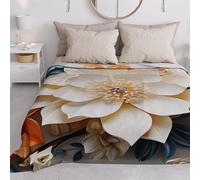 PETTI Artigiani Italiani - Copriletto Matrimoniale Primavera Estate, Coperta Leggera Matrimoniale, Lenzuola Copriletto, Floreale 05-10 100% Made in Italy