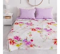 PETTI Artigiani Italiani - Telo Arredo Copridivano Copritutto in Microfibra 260x270 cm, Fantasia Spring 02 Bianco | Multiuso per Divani, Copriletto e Copritavolo | Telo Protettivo Lavabile