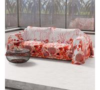 PETTI Artigiani Italiani - Telo Arredo Copridivano Copritutto in Microfibra 300x270 cm, Fantasia Corallo Rosso | Multiuso per Divani, Copriletto e Copritavolo | Telo Protettivo Lavabile