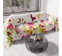 PETTI Artigiani Italiani - Telo Arredo Copridivano Copritutto in Microfibra 400x270 cm, Fantasia Farfalle | Multiuso per Divani, Copriletto e Copritavolo | Telo Protettivo Lavabile