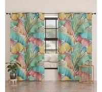 PETTI Artigiani Italiani - Tende a Pannelli per Interno con Anelli 2 Pezzi 140x280cm, Tenda Camera da Letto e Soggiorno Oscuranti Isolanti e Moderne, Tropical, 100% Made in Italy