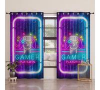 PETTI Artigiani Italiani - Tende a Pannelli per Interno con Anelli 2 Pezzi 140x280cm, Tenda Camera da Letto e Soggiorno Oscuranti Isolanti e Moderne, Gamer, 100% Made in Italy