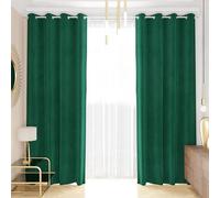 PETTI Artigiani Italiani - Tende Velluto a Pannelli per Interno con Anelli 2 Pezzi 140x280cm, Tenda Velluto Camera da Letto e Soggiorno Oscuranti Isolanti e Moderne, Smeraldo, 100% Made in Italy