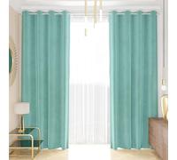 PETTI Artigiani Italiani - Tende Velluto a Pannelli per Interno con Anelli 2 Pezzi 140x280cm, Tenda Velluto Camera da Letto e Soggiorno Oscuranti Isolanti e Moderne, Tiffany, 100% Made in Italy