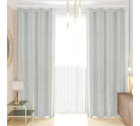 PETTI Artigiani Italiani - Tende Velluto a Pannelli per Interno con Anelli 2 Pezzi 140x280cm, Tenda Velluto Camera da Letto e Soggiorno Oscuranti Isolanti e Moderne, Grigio Chiaro, 100% Made in Italy