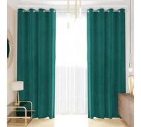 PETTI Artigiani Italiani - Tende Velluto a Pannelli per Interno con Anelli 2 Pezzi 140x280cm, Tenda Velluto Camera da Letto e Soggiorno Oscuranti Isolanti e Moderne, Ottanio, 100% Made in Italy