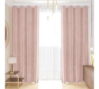 PETTI Artigiani Italiani - Tende Velluto a Pannelli per Interno con Anelli 2 Pezzi 140x280cm, Tenda Velluto Camera da Letto e Soggiorno Oscuranti Isolanti e Moderne, Cipria, 100% Made in Italy