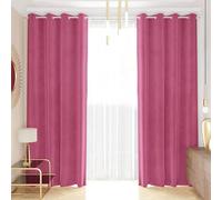 PETTI Artigiani Italiani - Tende Velluto a Pannelli per Interno con Anelli 2 Pezzi 140x280cm, Tenda Velluto Camera da Letto e Soggiorno Oscuranti Isolanti e Moderne, Fuxia, 100% Made in Italy