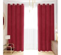 PETTI Artigiani Italiani - Tende Velluto a Pannelli per Interno con Anelli 2 Pezzi 140x280cm, Tenda Velluto Camera da Letto e Soggiorno Oscuranti Isolanti e Moderne, Bordeaux, 100% Made in Italy