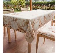 PETTI Artigiani Italiani - Tovaglia Antimacchia Quadrata 140x140 Copritavolo Cucina Disegno Zucca Autunno X4 Posti (140x140 cm), Tovaglia Halloween, 100% Made in Italy
