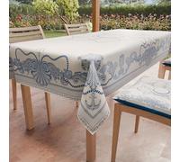 PETTI Artigiani Italiani - Tovaglia Antimacchia Rettangolare Copritavolo Cucina Disegno Ancora X18 Posti (140x360 cm) 100% Made in Italy