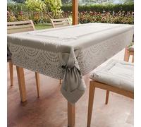 PETTI Artigiani Italiani - Tovaglia Antimacchia Rettangolare Copritavolo Cucina Disegno Fiocco Grigio X18 Posti (140x360 cm) 100% Made in Italy
