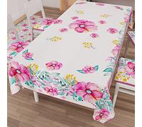 PETTI Artigiani Italiani - Tovaglia Antimacchia Rettangolare Copritavolo Cucina Disegno Floreale 01 X12 Posti (140x240 cm) 100% Made in Italy