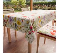 PETTI Artigiani Italiani - Tovaglia Antimacchia Rettangolare Copritavolo Cucina Disegno Floreale 10 X24 Posti (140x450 cm) 100% Made in Italy