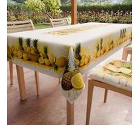 PETTI Artigiani Italiani - Tovaglia Antimacchia Rettangolare Copritavolo Cucina Disegno Frutta Limoni e Ananas (140x300 cm) 100% Made in Italy