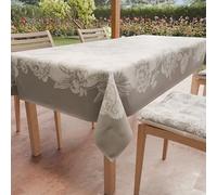 PETTI Artigiani Italiani - Tovaglia Antimacchia Rettangolare Copritavolo Cucina Disegno Peonie Grigio X24 Posti (140x450 cm) 100% Made in Italy