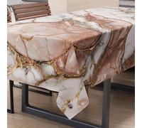 PETTI Artigiani Italiani - Tovaglia Antimacchia Rettangolare Copritavolo Cucina Elegante Effetto Marmo Rosa X6 Posti (140x180 cm) 100% Made in Italy