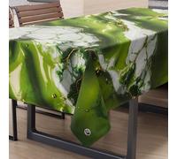 PETTI Artigiani Italiani - Tovaglia Antimacchia Rettangolare Copritavolo Cucina Elegante Effetto Marmo Verde X12 Posti (140x240 cm) 100% Made in Italy