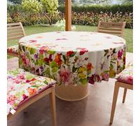 PETTI Artigiani Italiani - Tovaglia Antimacchia Rotonda Microfibra (Diametro Ø 160 cm), Copritavolo Cucina Per Tavola Tonda, Disegno Farfalle, 100% Made in Italy