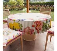 PETTI Artigiani Italiani - Tovaglia Antimacchia Rotonda Microfibra (Diametro Ø 180 cm), Copritavolo Cucina Per Tavola Tonda, Disegno Floreale 30, 100% Made in Italy