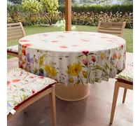 PETTI Artigiani Italiani - Tovaglia Antimacchia Rotonda Microfibra (Diametro Ø 180 cm), Copritavolo Cucina Per Tavola Tonda, Disegno Floreale 10, 100% Made in Italy