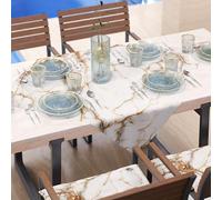 PETTI Artigiani Italiani - Tovaglia Centrotavola Moderno Effetto Marmo Bianco, Centrotavola da Cucina 90x90 cm, 100% Made in Italy