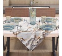PETTI Artigiani Italiani - Tovaglia Centrotavola Moderno Effetto Marmo Grigio, Centrotavola da Cucina 90x90 cm, 100% Made in Italy