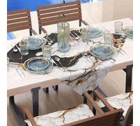 PETTI Artigiani Italiani - Tovaglia Centrotavola Moderno Effetto Marmo Nero, Centrotavola da Cucina 90x90 cm, 100% Made in Italy